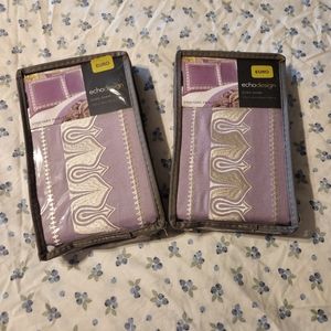 NEW ECHO DESIGN VINEYARD PAISLEY LAVENDER WHITE SET OF 2 EURO PILLOW SHAMS